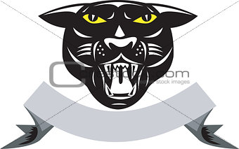 Black Panther Big Cat Grow Head Isolated