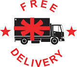 Free Delivery Truck Retro