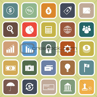 Finance flat icons on yellow background
