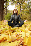 young woman meditates