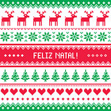 Feliz natal card - scandynavian christmas pattern