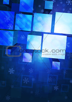 vector background with snowflakes and geometric figures