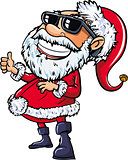 Santa wearing sunglasses with a big smile