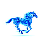 Running blue fire horse.
