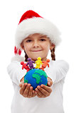 One world of happy people at christmas concept