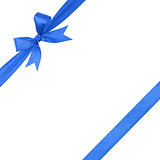 blue simple tied ribbon bow composition