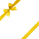 gold simple tied ribbon bow composition