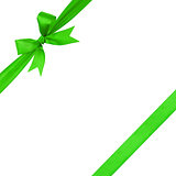 green simple tied ribbon bow composition