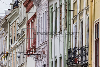Detail of houses at the market square of Lviv