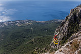 View over cable car from mountain Ai Petri near Yalta