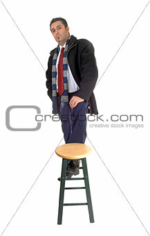 Man with chair.