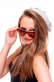 Portrait of a Teenage Girl with Sunglasses