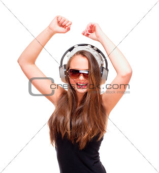 Portrait of a Teenage Girl with Headphones