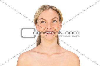 Happy nude blonde posing