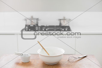 Baking utensils on table