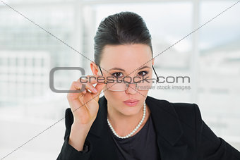 Elegant businesswoman wearing eyeglasses