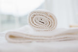 Close up of clean white towels