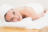 Beautiful young woman resting at beauty spa