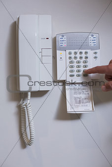 Wall phone and list of numbers