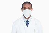 Close up portrait of a male doctor wearing mask