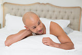 Close up of a man resting in bed