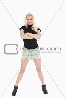 Full length portrait of a beautiful casual blond