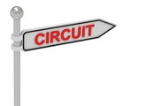 CIRCUIT arrow sign with letters 