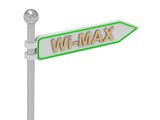 3d rendering of sign with gold "Wi-MAX"
