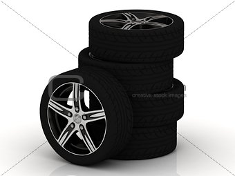 Set of car wheels 
