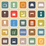 Living room flat icons on light background