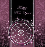 Happy New Year background with clock