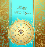 Happy New Year background with clock