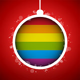 Gay Flag Merry Christmas Ball