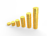 Gold Coins 3D graph with clipping path