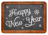 Happy New Year on blackboard