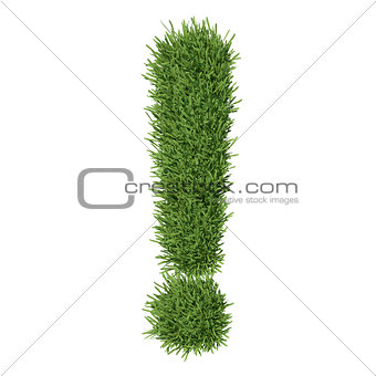 Exclamation mark made ​​of grass