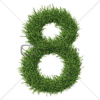Arabic numeral made ​​of grass