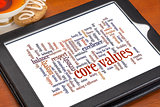 word cloud of core values