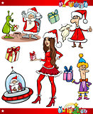 christmas themes cartoon set