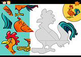 cartoon farm rooster puzzle game