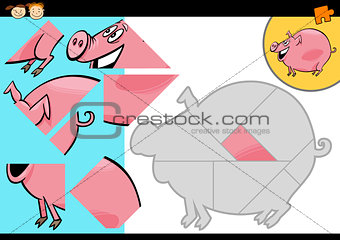 cartoon farm pig puzzle game