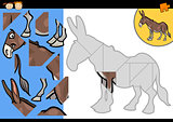 cartoon farm donkey puzzle game