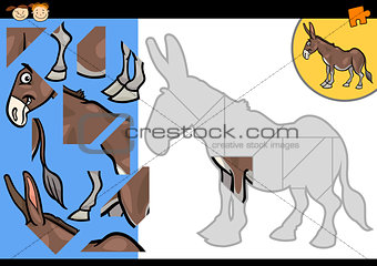 cartoon farm donkey puzzle game