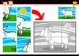 cartoon goat jigsaw puzzle game