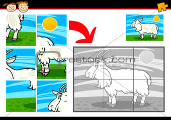 cartoon goat jigsaw puzzle game