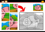 cartoon pig jigsaw puzzle game