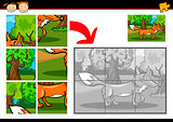 cartoon fox jigsaw puzzle game