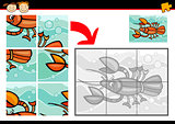cartoon crayfish jigsaw puzzle game