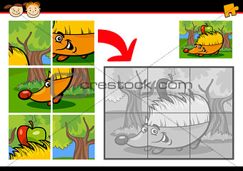cartoon hedgehog jigsaw puzzle game