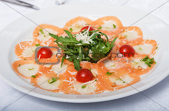 dish with red salted fish